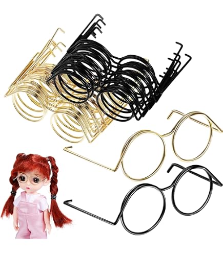 Pack De 10 Gafas Miniatura Metálicas Negras Sin Lentes Para Muñecas, Accesorios De Manualidades Y Disfraces Para Decorar Tus Muñecas Con Estilo