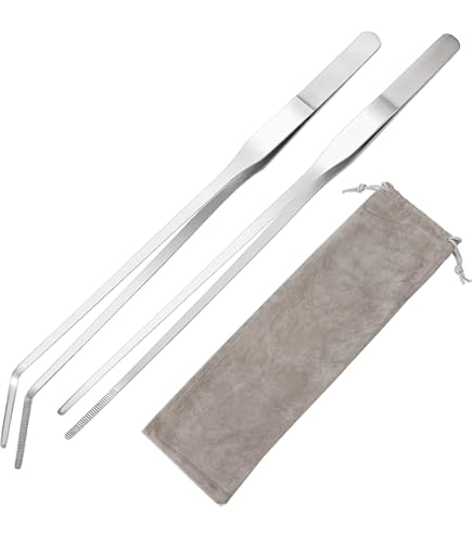 2 Pinzette Curve E Dritte Per Acquario - Acciaio Inox, Per Piante, Alimentazione, Bonsai, Giardinaggio - Foto 6