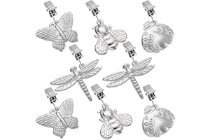 Huahuanghui Poids pour Nappes, 8 pièces Inoxydable Fleur Clip Pince, Support pour Nappes, Poids de Nappe de Table Jardin, Pinces pour nappes,Pince à Nappe Poids(Argent)