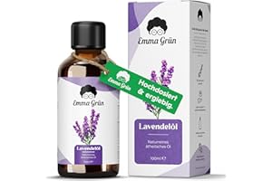‎EMMA GRÜN Emma Grün® Lavendelöl Ätherisches Öl 100ml [100% NATURREIN] - Lavendel Raumduft - Für Aroma Diffuser, Duftlampe, Massageöl, Kerzen Duftöl & Seifenherstellung - Lavender Essential Oil