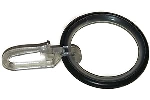‎NRV-OUTDOORBEDARF NRV-Outdoorbedarf Gardinenringe mit Gleiteinlage | Schwarz | Set à 100 Stück | Rundring aus Metall - mit Gleiteinlage | für Ø16 & Ø20 & Ø25mm Gardinenstangen mit Faltenlegehaken