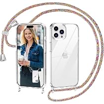 Nupcknn Handyhülle Mit Halskette Für IPhone XR – Transparent, Stoßfest, Mit Umhängbarem Band (1,6 M)