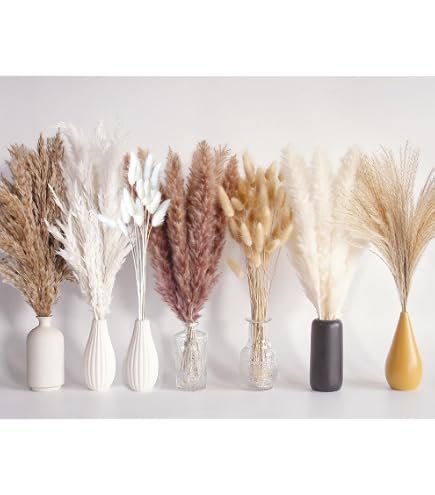 120 Stück Pampasgras Klein, 45 Cm, Natürliche Trockenblumen Für Deko – Perfekt Für Hochzeiten, Wohnzimmer, Vasen