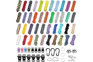EUBSWA Paracord Seil 4mm Paracord 550, 42 Stück Nylonschnur für DIY Armband Lanyard Schlüsselbund Hundehalsband Hundeleine