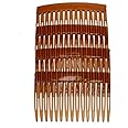 4 Pack of 7cm Plain French Side Hair Combs Slides Grips Clips Hair Accessories for Women Girls by Glitz4Girlz… (Tort Brown)