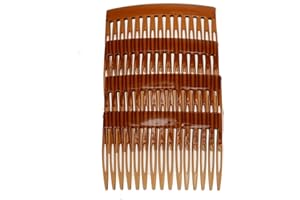 4 Pack of 7cm Tort Brown Plain French Side Hair Combs Slides Grips Clips Hair Accessories for Women Girls by Glitz4Girlz…