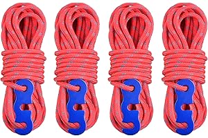 TRIWONDER Cuerda Paracord de Nylon Reflexiva Durable con Tensores Ajustable para Tiendas de Campaña Toldo Camping al Aire Libre