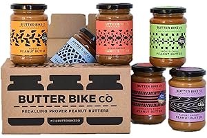 Craft Peanut Butter Selection Box by Butter Bike Co, Great Peanut Butter Gift Hamper For Nut Lovers (Mixed Pack, x6 285g)