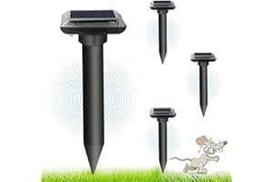 QUEATH Repelente solar para topos 2025, Gopher y otros repelentes para topos 4 piezas, repelente de hormigas reina para jardín y camping, Gopher, repelente para serpientes topo