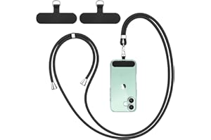 Vancle Cordon para Movil Universal, con 2 Parches Duraderos, Cuerdas Ajustables de 1,6m, Correa Cruzada para el Cuello y Muñeca, Compatible con Mayoría de Las Fundas de Teléfono
