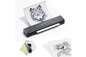 TATELF H1 Stencil Drucker Tattoo, Bluetooth Tattoo Drucker Printer Thermodrucker mit 10 Stück Papier, Schablone Tattoodrucker Kompatibel für Tattoo Künstler und Anfänger