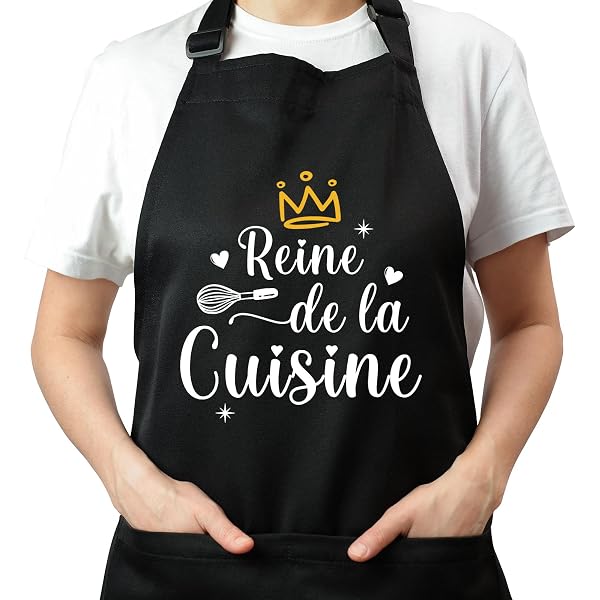 Tablier Cuisine Humour FUKPO Personnalisé - Coton, Noir, Pockets, Cadeau Drôle