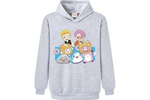 Minhuaha Foxy and Boxy Hoodie Girls Boys Cartoon Prints Cotton Jumper Unisex Kids Sweatshirts