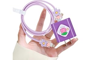 DIYGODY Simpatico Kit Protettiva per Caricabatterie iPhone con Modello 3D Fiore, Protezione de Cavo Dati, Proteggi Antirottura USB Tipo-C Caricabatterie Cavo Saver per iPhone, Organizzatore Gestione de Cavi