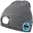 Wmcaps Bluetooth Cappello con Luce LED Ricaricabile, Berretto Musicale con Torcia a LED Tecnologia Uomo Donna Idea Regalo per