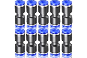 ERGAOBOY 10 Pcs Bleu 8mm OD Droit Push To Connect Pneumatique Raccords (PU-8)