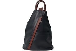 RS.FASHIONS Vera Pelle Genuine Soft Italian Leather Backpack Rucksack/fashion Shoulder Bag