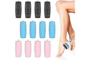 FANXAOLNES [Set di 12] Ricariche per Testine a Rullo di Ricambio Pedicure Elettrico, Compatibili con Diverse Marche, 3 Livelli di Rugosità, Ideali per Rimuovere Callosità e Levigare la Pelle dei Piedi