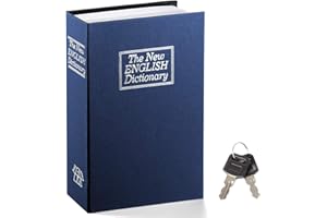 Book Safe with Key Lock - Parrency Dictionary Diversion Metal Hidden Safe Lock Box, 9 1/2" x 6" x 1 1/3", Blue Medium, SBH-M012