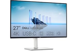 Dell 27 Plus USB-C Monitor - S2725QC, 4K UHD (3840x2160), 120Hz, IPS, 4ms, AMD FreeSync Premium, 99% sRGB, Regolabile in Altezza, Altoparlanti integrati, 2 USB-C, 2 HDMI, 3 Anni di Garanzia