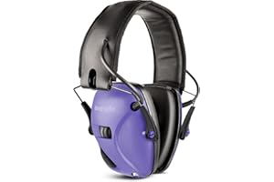 awesafe Cuffie Poligono Tiro Elettroniche Ancuffie Antirumore, Fascia Morbida Regolabile, Amplificazione Del Suono per La Caccia