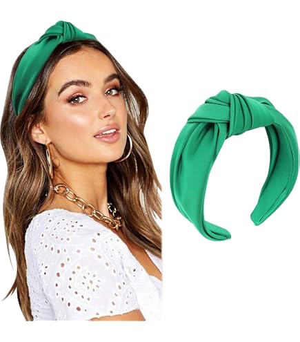 Fasce per capelli floreali annodate per donna fascia per capelli con nodo superiore Fascia per capelli in tessuto da donna con fiocco e nodo superiore Fascia per capelli per adulti donna Blu