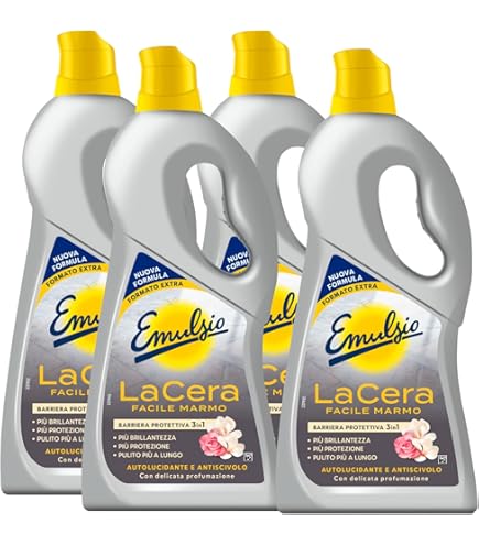 Emulsio Lavaincera Scented Cleaner Lava And Gloss Ceramic Marble Floors Baked Graniglia With Carnuaba Wax And Lavender Essential Oils 8 Bottles Of 950 Ml Each