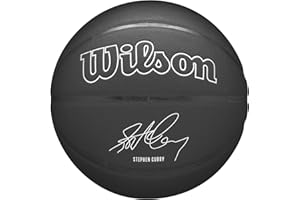 Wilson Pallone da Basket NBA Player Evergreen, Con Rivestimento Pure Feel, Ideale Per Giocare All'Aperto, Resistente Alle Intemperie, Giocatore: Curry, Colore: Nero, Taglia: 7