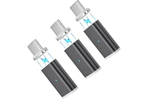 NetDot Gen10 USB-C (żeński) na USB-C (męski) Magnetyczne szybkie ładowanie (3 opakowania czarne)