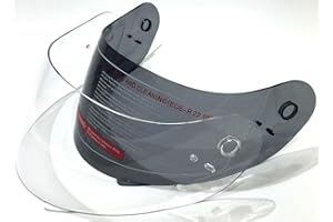 V-CAN REPLACEMENT CLEAR AND DARK SMOKED TINTED VISOR FULL FACE MOTORCYCLE MOTORBIKE CRASH VISOR FOR VCAN V158 HELMET (Clear)