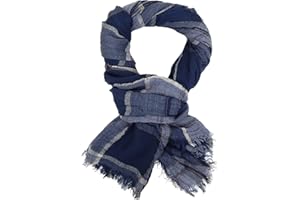Ella Jonte Herrenschal blau grau braun 100% Viskose Herren Schal Herrentuch Tuch