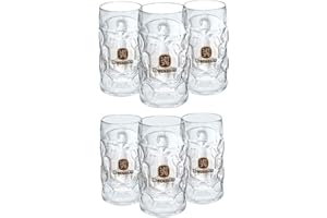 Zum Franziskaner Löwenbräu - Das Original - Lot de 6 chopes en verre pour la fête de la bière - 1 l