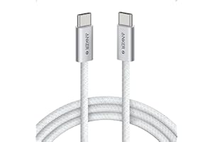 Anker Cable USB C a USB C Zolo, 240W Cable de Carga Rápida Tipo C Trenzado y Anti-Suciedad, Conector Delgado, para iPhone serie 16, MacBook (1,8m, Blanco)