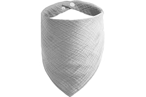 ICEMOOD Dog's Bandanas Solid Color Cotton Pet Scarf with Adjustable Snap Button, Dark Gray, Medium, 5lbs - 30lbs