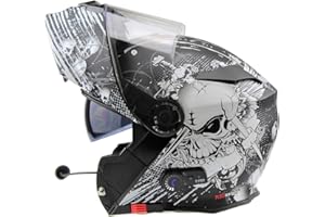 ViPER RSV171 Bluetooth Flip up Motorcycle Motorbike Bike Crash Helmets With Drop-Down Sun Visor Helmet ECE 22.06 Approved Unisex Adult Racing Touring Cruising Bike Wear