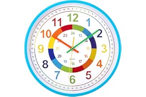 VINILITE Orologio da Parete Educativo per Bambini Orologio da Muro Silenzioso Orologio per la Camera da Letto, Adatto per la Scuola 30 cm