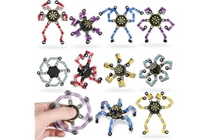Ainiv Paquete 10 Fidget Spinners Transformables, Spinner Robot Giratorio Portátil, Juguete Antiestrés, Regalo para Adultos y Cumpleaños para Adolescentes 14 Años en Adelante