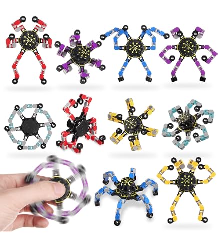 Lot De 10 Chaînes De Décompression 24 Maillons – Jouets à Clics – Anti-stress, Puzzle Pour Doigts – Cadeau Fête