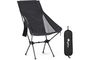 Outplea Sillas Camping Plegable Ligeras, Silla Playa Plegable Alta, Sillas de Pesca para Exterior Picnic Jardín Senderismo, Negro