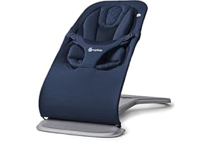 Ergobaby Sdraietta 3-in-1 Evolve, sdraietta ergonomica per neonati dalla nascita fino ai più piccoli, altalena con inserto per neonati (2,5 kg - 13,2 kg), Midnight Blue