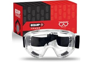 Equip Trade Professional Ultra Clear Safety Goggles | Safety Glasses Eye Protection Goggles | Protective Goggles for DIY, Chemistry, Lab, Welding, Science | Indirect Vents | Clear Viewing