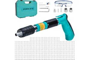DKEVEU Pistolet Cloueur Beton avec 220 Clous Ronds, Pistolet a Clou Manuel, 5 Vitesses Cloueuse Rivet Gun, Pistolet à Clous Beton Portable, Pistolet à Ongles, Kit pour Ongles en Béton