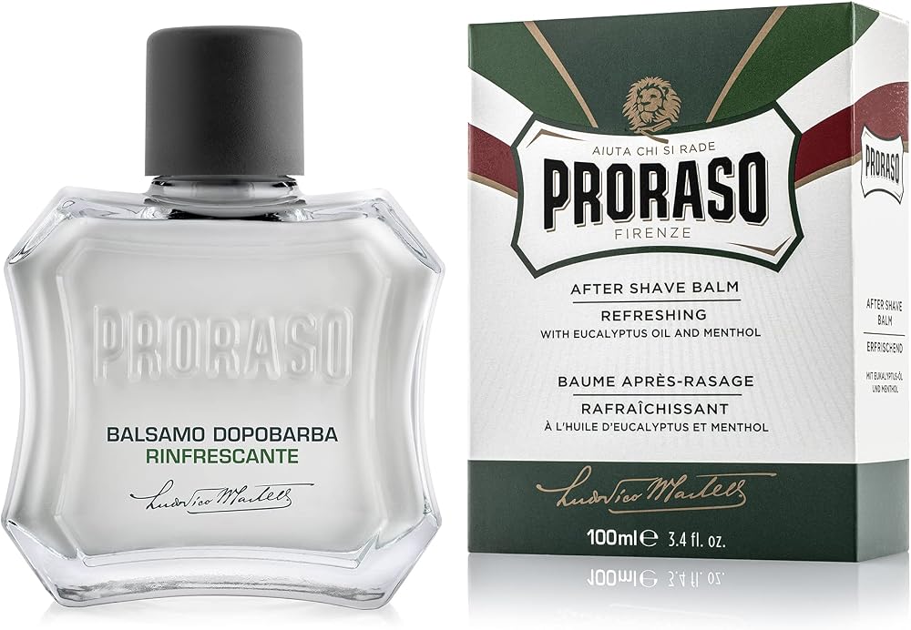 Proraso Tıraş Sonrası Balsam - Okaliptus Yağı Ve Mentollü 100 mL | Canlandırıcı, Alkolsüz, Okaliptüs Yağı ve Mentol İçeren, Cildi Canlandırır, İtalya'da Üretilmiştir