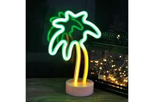 ZVO Enseigne Lumineuse au Néon, LED Cocotier Veilleuse Nuit Signes, Néon USB/Piles Décoration Murale pour Anniversaire de Fête, Chambre d'enfant, Mariage, Éclairage de Noël, Salle de Séjour, Salon