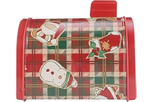DOITOOL Cassetta Postale Babbo Natale - Creative Iron Box Scatola Latta Natale Regalo Natalizia Cassetta Postale in Ferro Verde 5.12x3.54x3.15 Pollici Contenitore per Caramelle Biscotti Decorazione Na