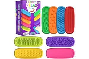 Melearch Fidget Toys - Pietra Sensoriale per Adulti, 8 Strisce Sensoriali in Silicone per Bambini Autistici, Giocattoli Antistress per Sollievo dall'ansia, premi per studenti che si calmano in classe