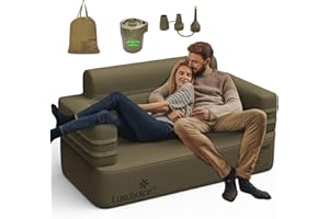 Luxchoice Sofa Hinchable Camping 2 Plaza con Bomba Portátil Desmontable USB Sofa Cama Individual Plegable con Tejido Oxford 1000D Adecuado para Acampadas Cenas Familiares Air Sofa Couch Inflation
