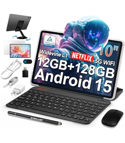 TABWEE T20 Tablet with Keyboard - Android 15, 24GB RAM +