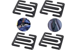 Suuwwn Metall Auto Sicherheitsgurt Clip Universal,4 Stück Auto Sicherheitsgurt Einstellclips Auto Sicherheitsgurt Verriegelung Clip Sicherheitsgurt Nackenschutz (Schwarz)