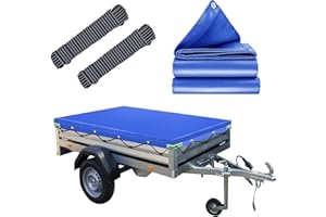 MRWIZMS Telo Rimorchio, 212x123x7.5cm Telo Impermeabile Esterno, Telone Rimorchio con corda elastica, Ideale per Brenderup 1205 & KIPPI200 und 500kg/750kg/850kg 204x116cm Rimorchio